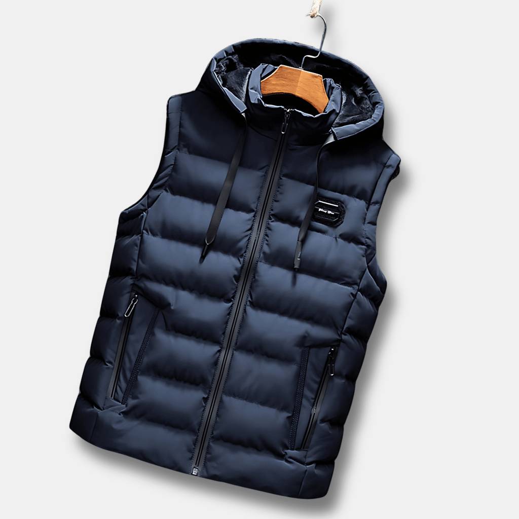 Herrars Vattentålig Bodywarmer Västar med Huva och Termisk Foder