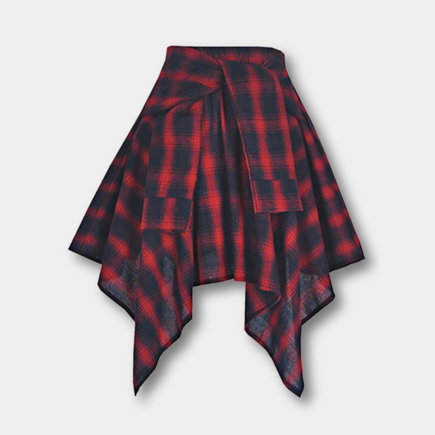 Casual Vintage Rutigt Kjol för Kvinnor med Justerbar Midja | Charlotte