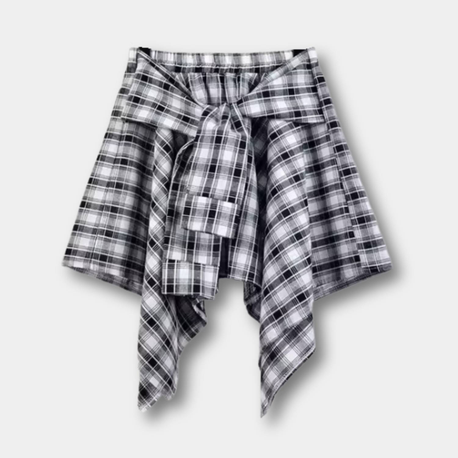 Casual Vintage Rutigt Kjol för Kvinnor med Justerbar Midja | Charlotte