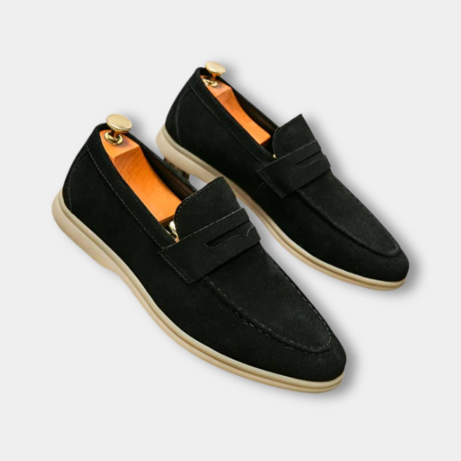 Klassiska Old Money Faux Läder Loafers för Män med Halkfria Sula | Geraldo