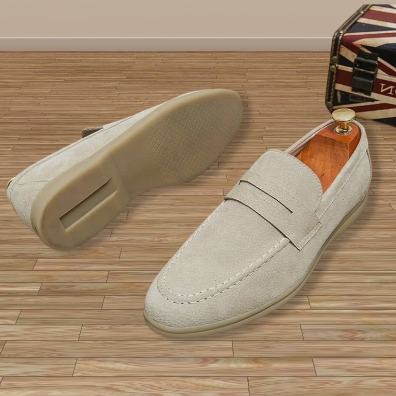 Klassiska Old Money Faux Läder Loafers för Män med Halkfria Sula | Geraldo