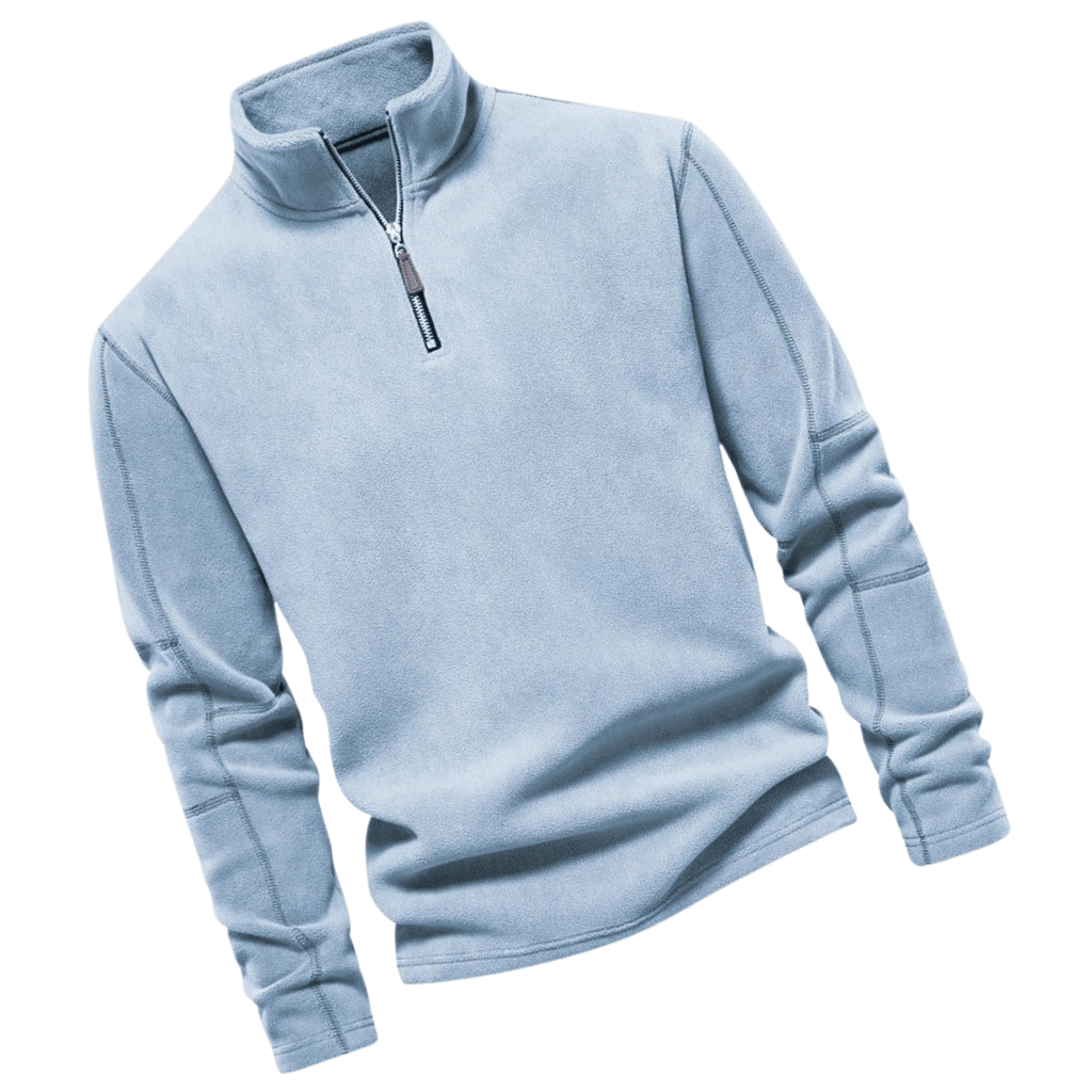 Herr Halvdraget Fleece Tröja | Mjuk och Bekväm Mellanskikt