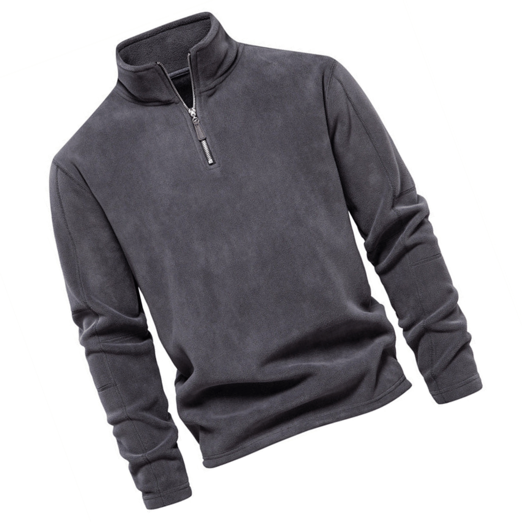 Herr Halvdraget Fleece Tröja | Mjuk och Bekväm Mellanskikt