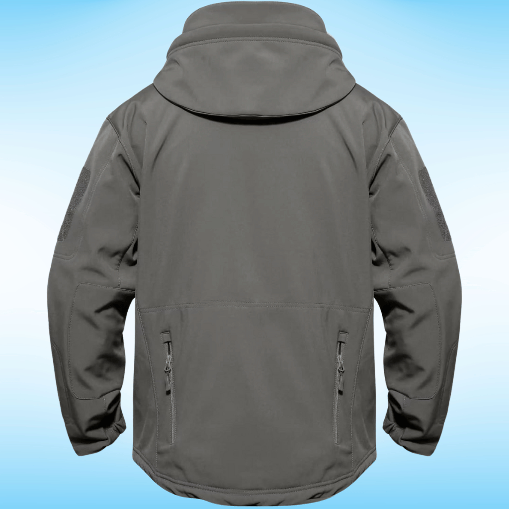 Herrarnas taktiska softshell-jacka med flera fickor med dragkedja och huva