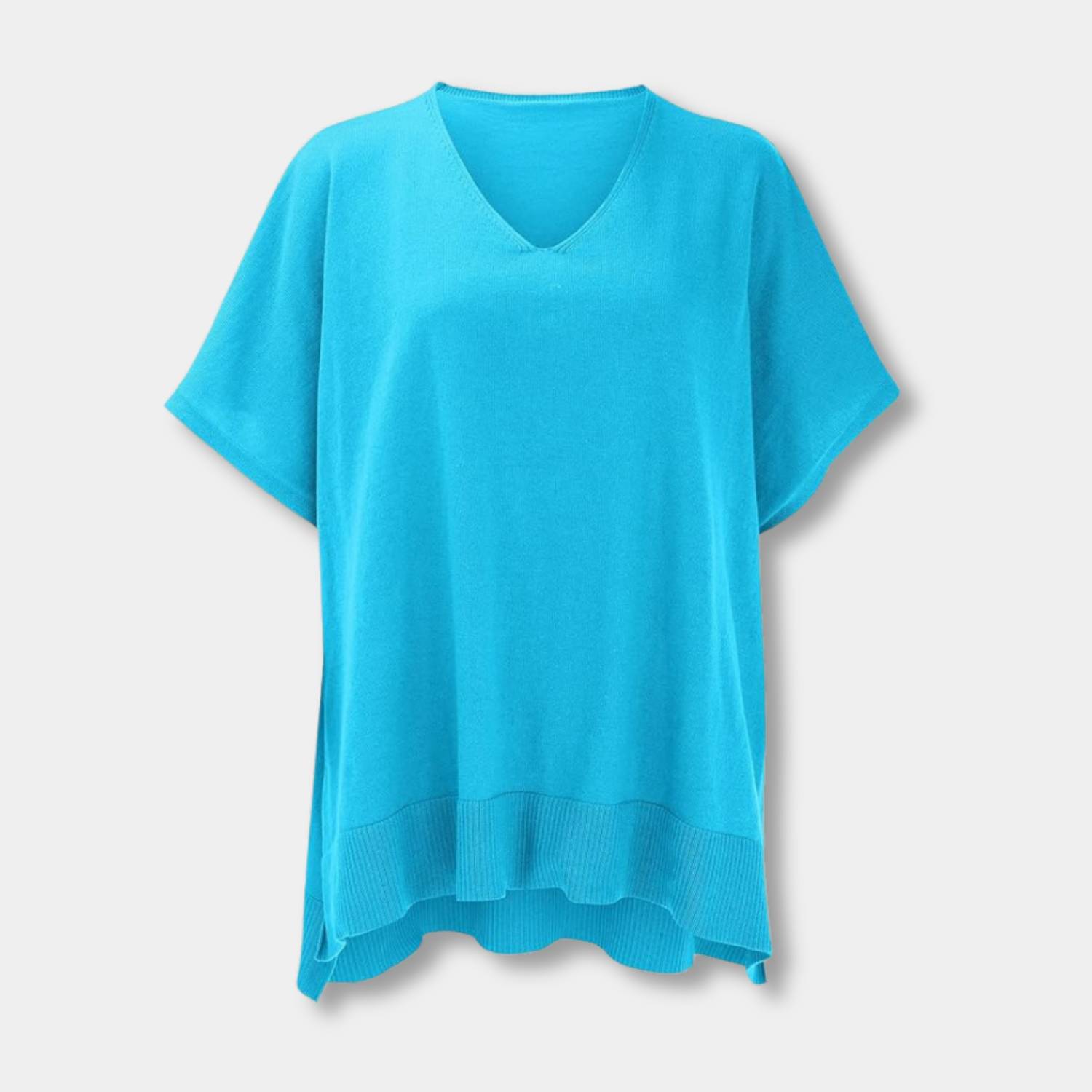 Kvinnors Loose Fit V-Hals Poncho