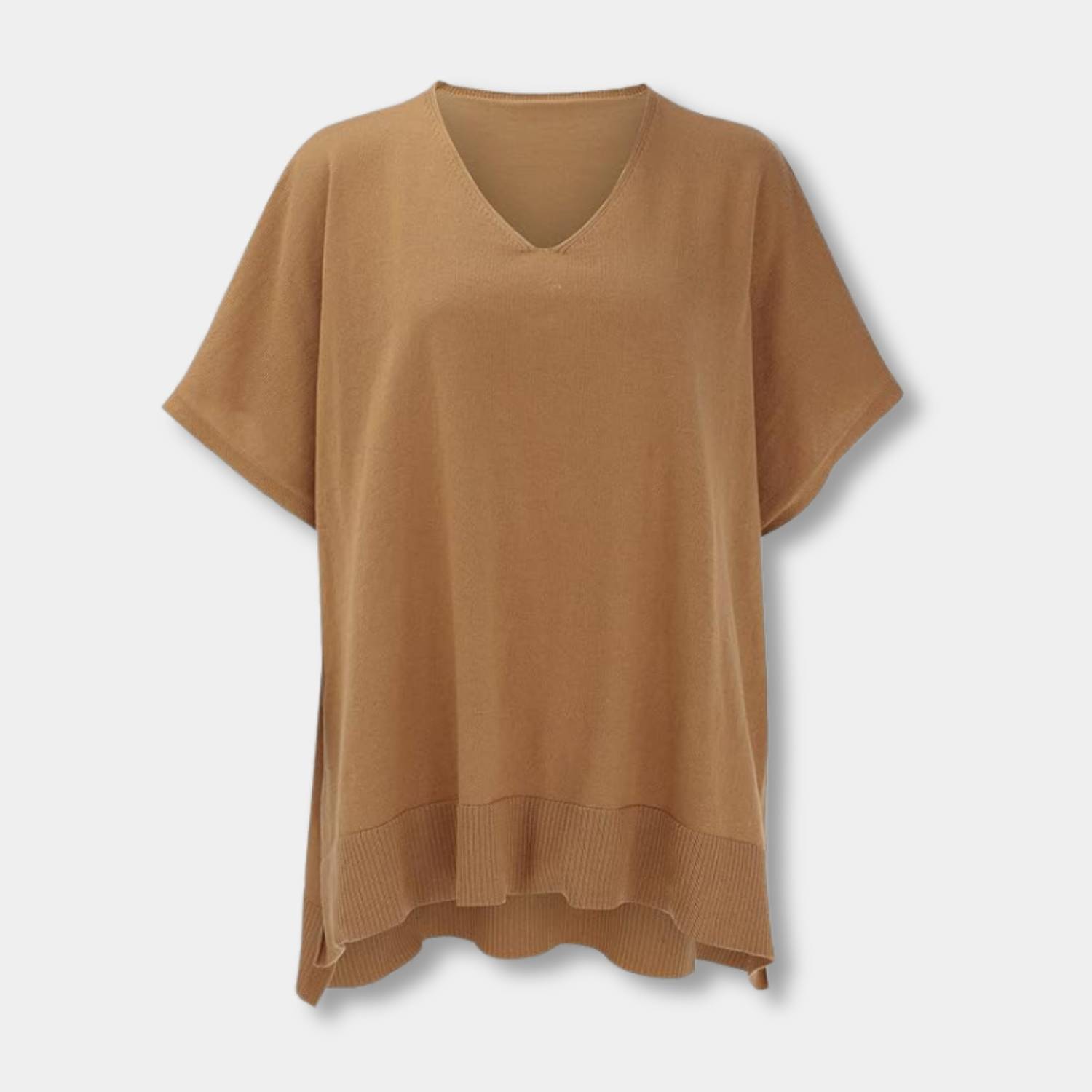 Kvinnors Loose Fit V-Hals Poncho