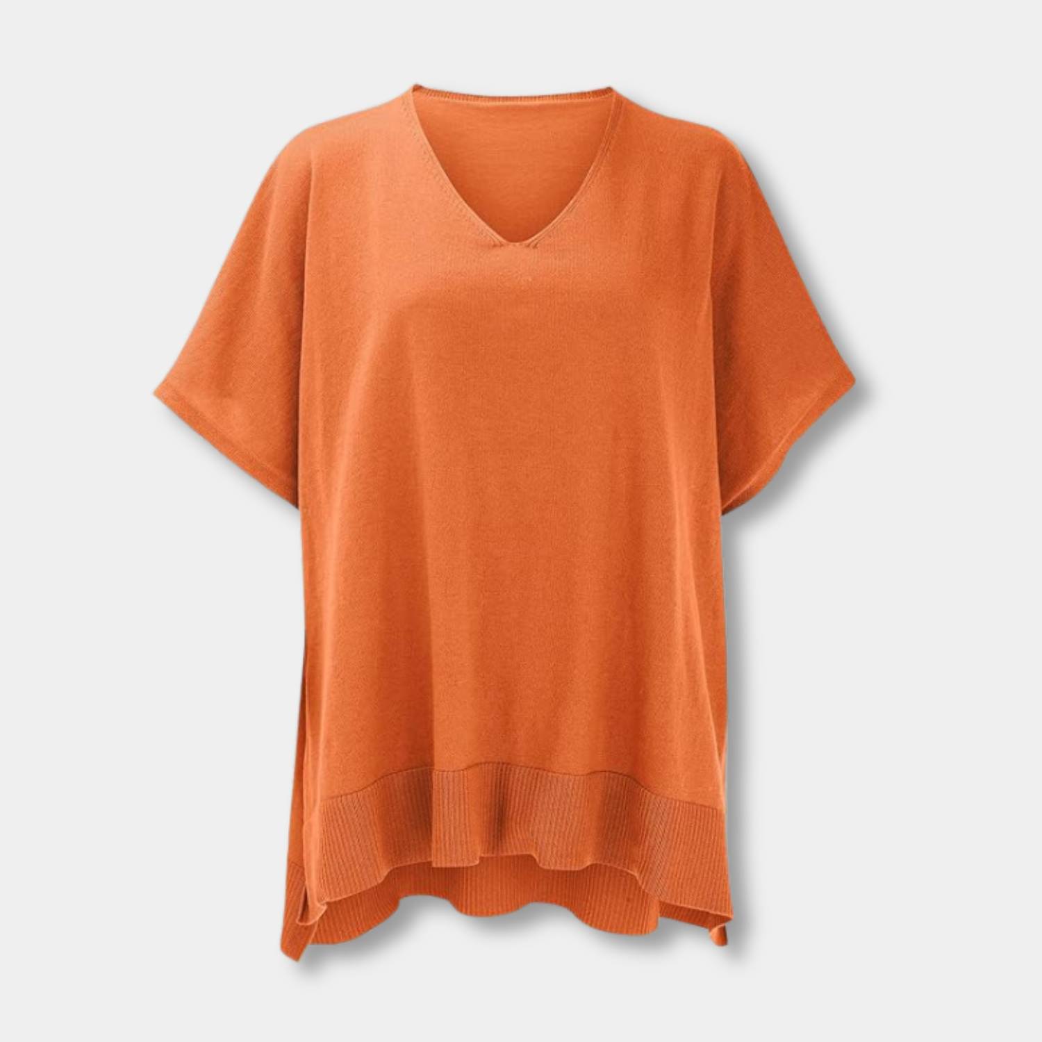 Kvinnors Loose Fit V-Hals Poncho