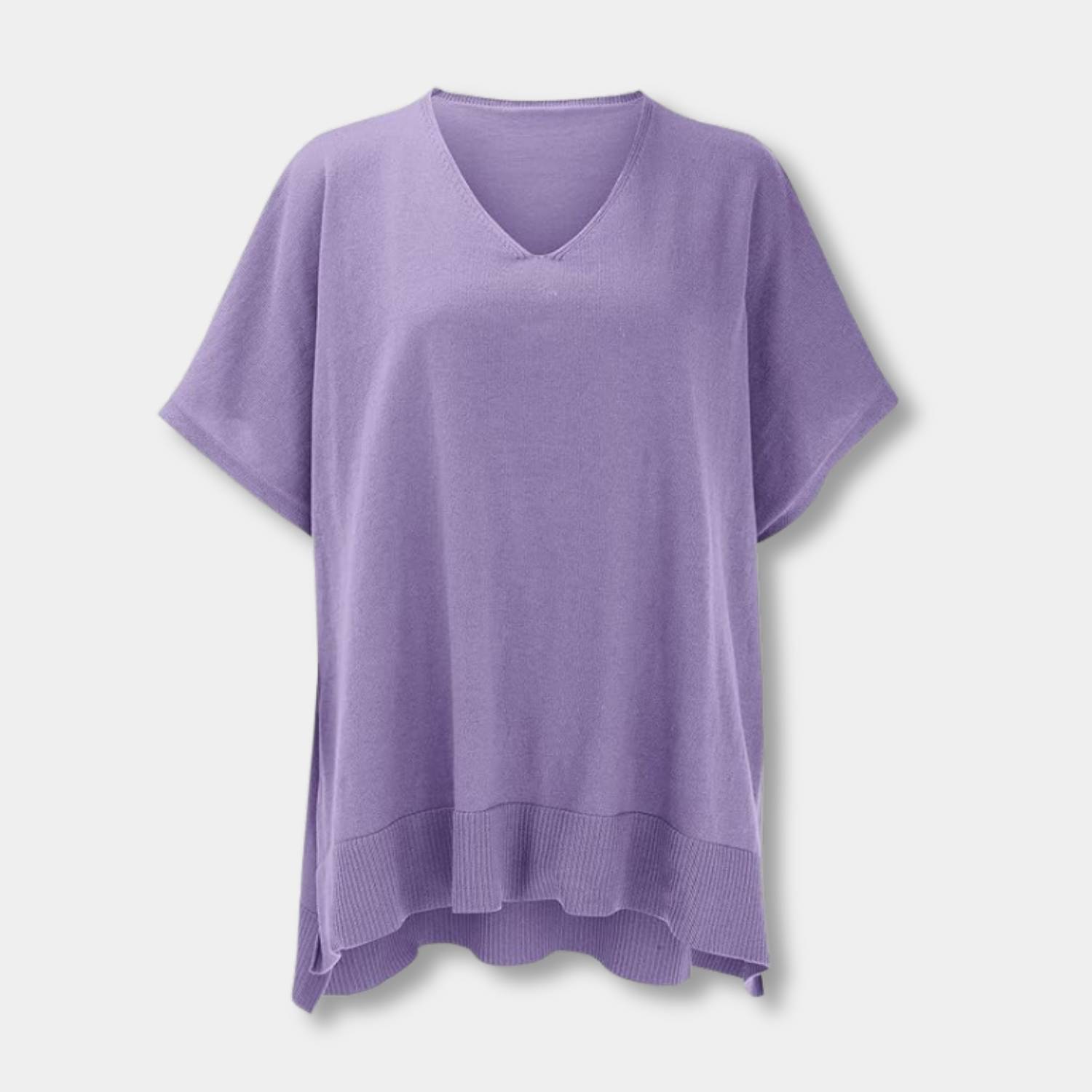 Kvinnors Loose Fit V-Hals Poncho