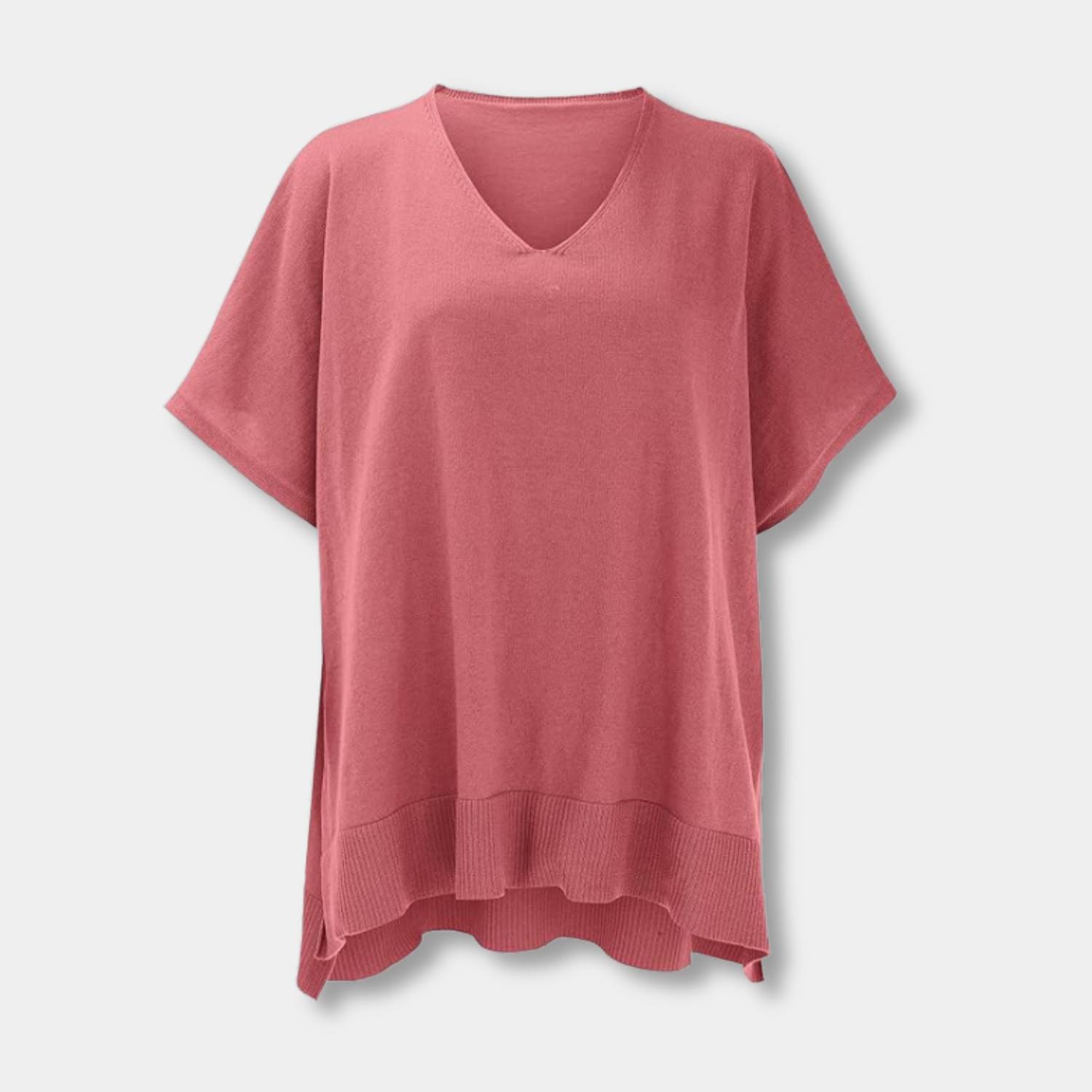 Kvinnors Loose Fit V-Hals Poncho