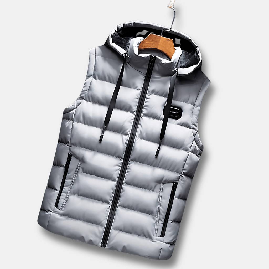 Herrars Vattentålig Bodywarmer Västar med Huva och Termisk Foder