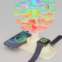 Bordslampa och MagSafe laddare i ett | RGB sänglampa | Spiralljus