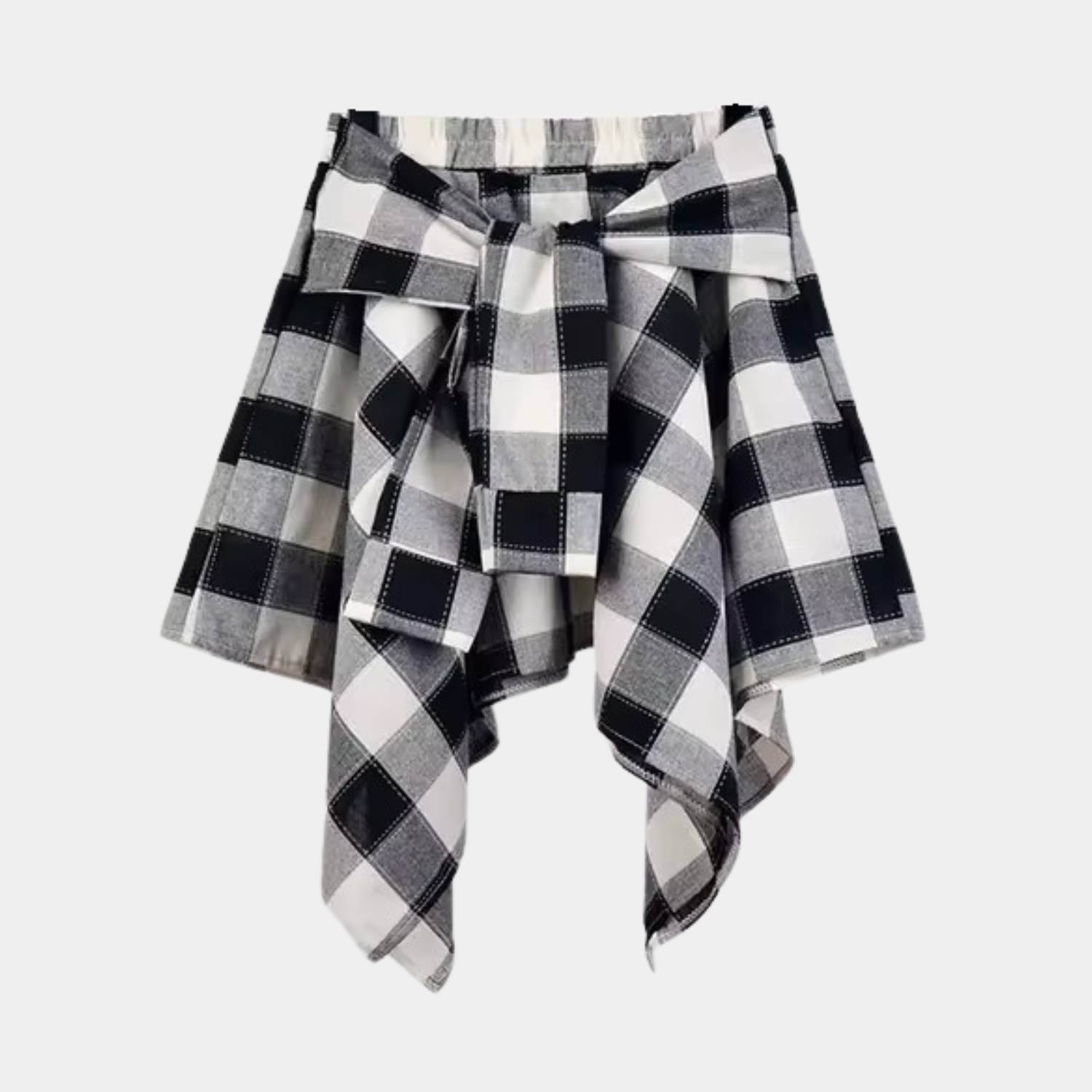 Casual Vintage Rutigt Kjol för Kvinnor med Justerbar Midja | Charlotte