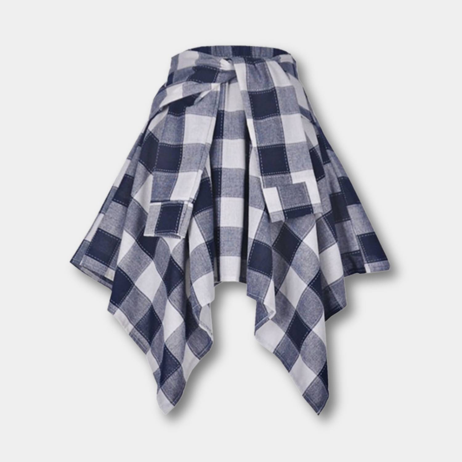 Casual Vintage Rutigt Kjol för Kvinnor med Justerbar Midja | Charlotte
