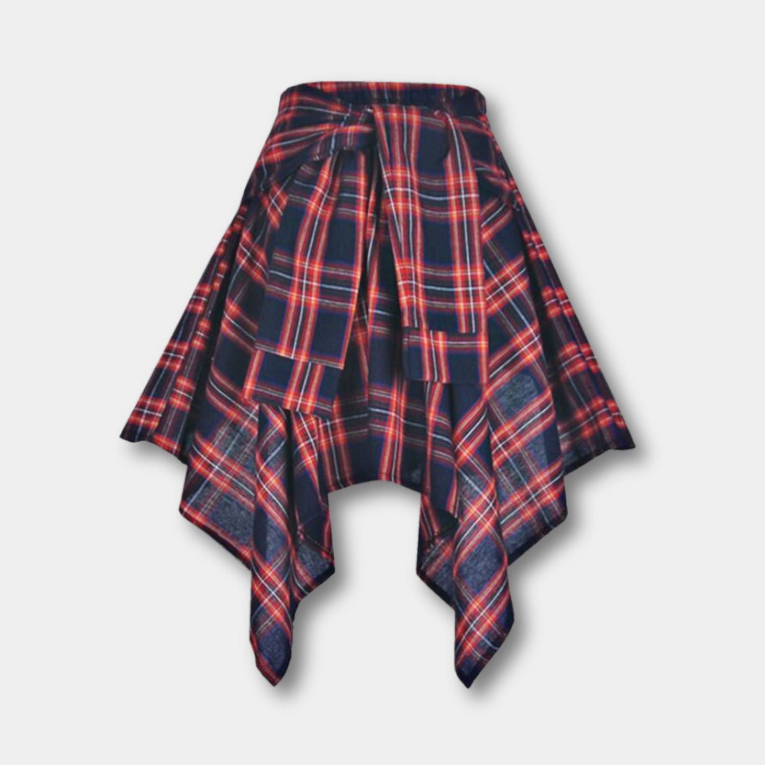 Casual Vintage Rutigt Kjol för Kvinnor med Justerbar Midja | Charlotte