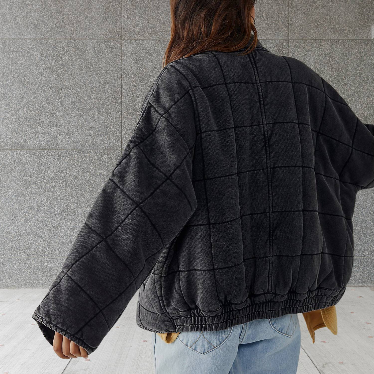 Mysig Oversized Vadderad Jacka för Kvinnor med Dragkedja | Chantal