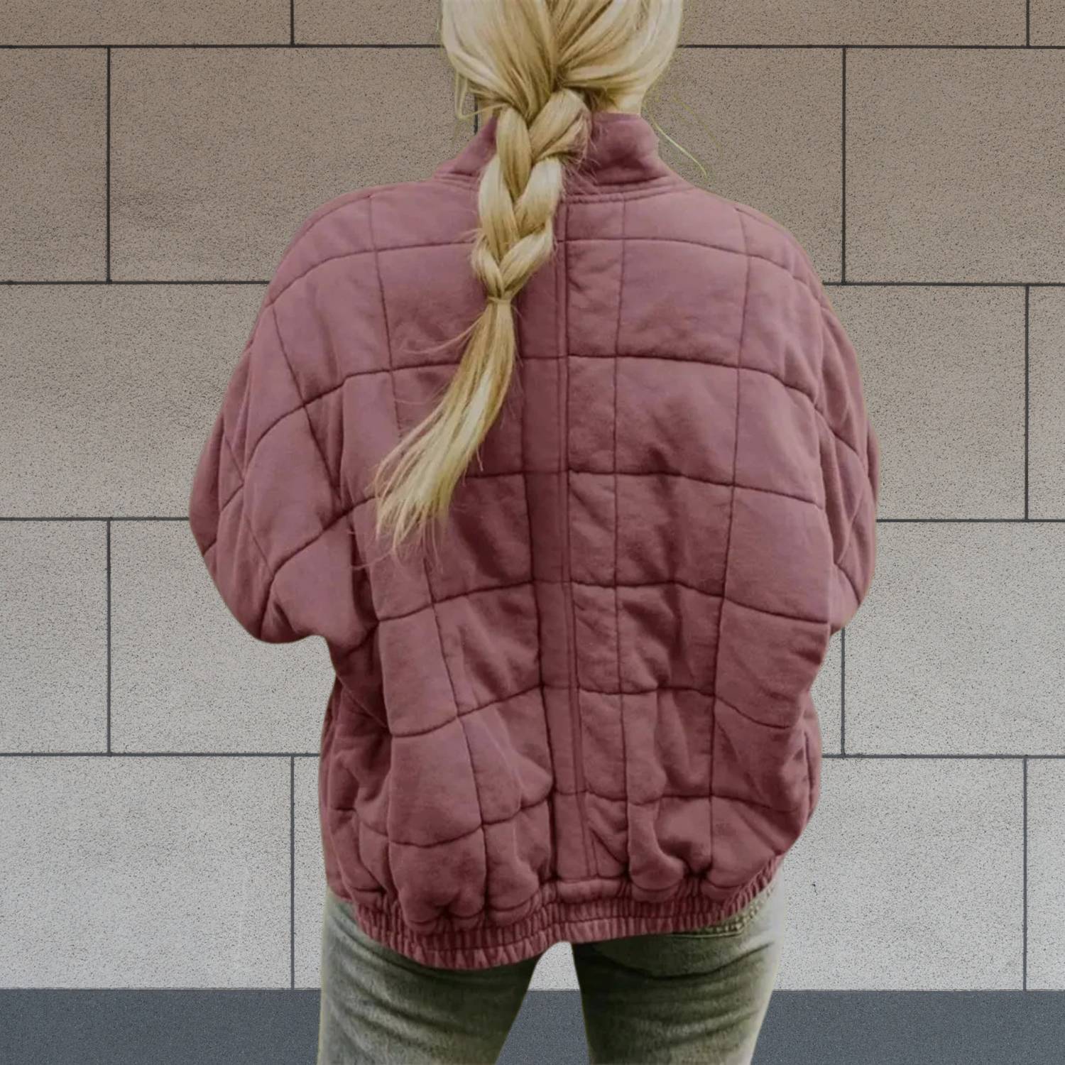 Mysig Oversized Vadderad Jacka för Kvinnor med Dragkedja | Chantal