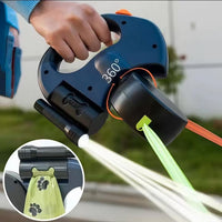 Dubbelkoppel med utdragbar lina och LED-lampa för två hundar | Norrkoppel