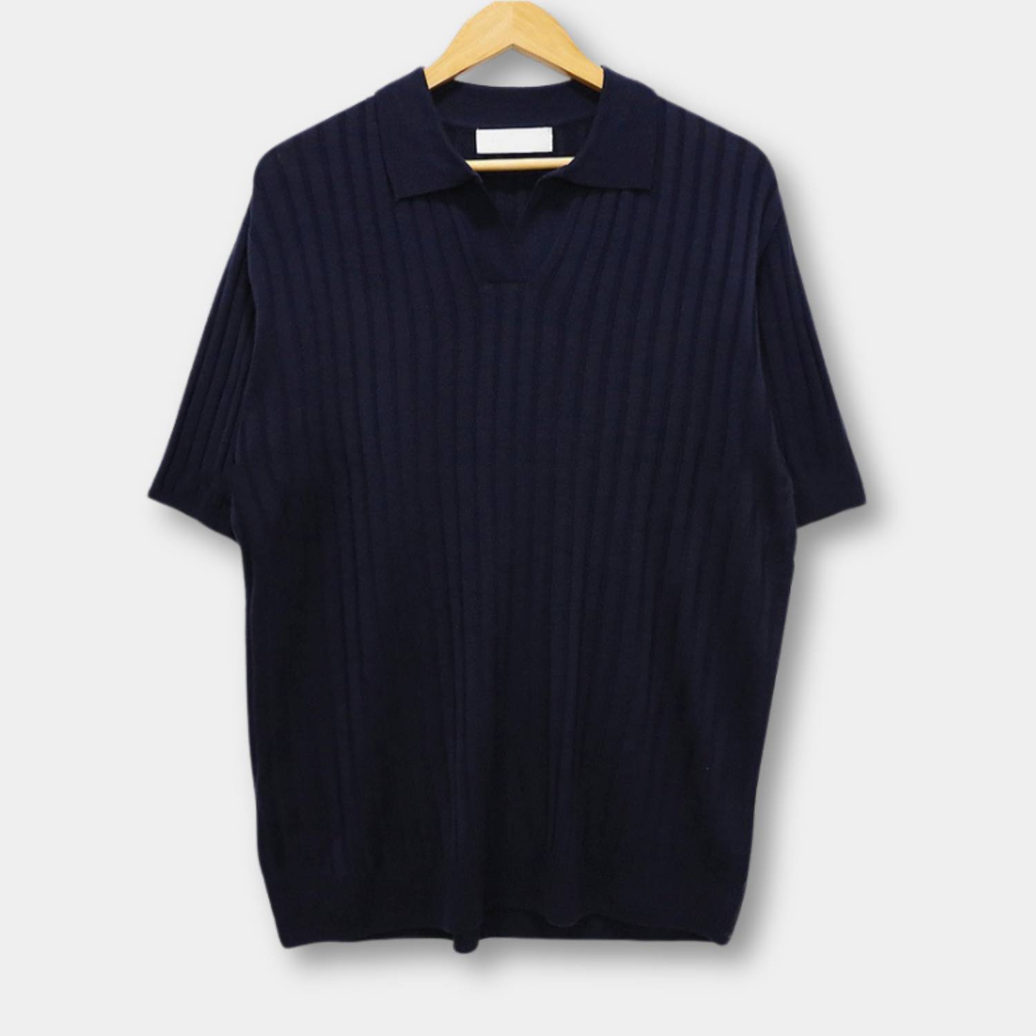 Old Money Polo Skjorta för Män med Ribbad Design och Korta Ärmar | Francis