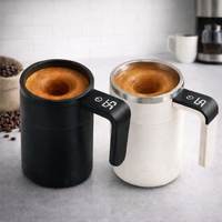 Självrörande kaffemugg | Termosmugg med temperaturdisplay | Rörbrygg