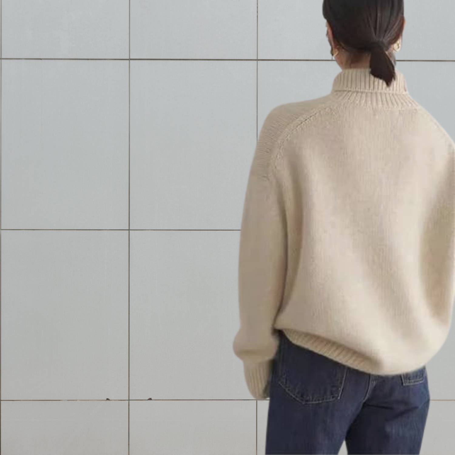 Kvinnors Lösa Turtleneck Tröja