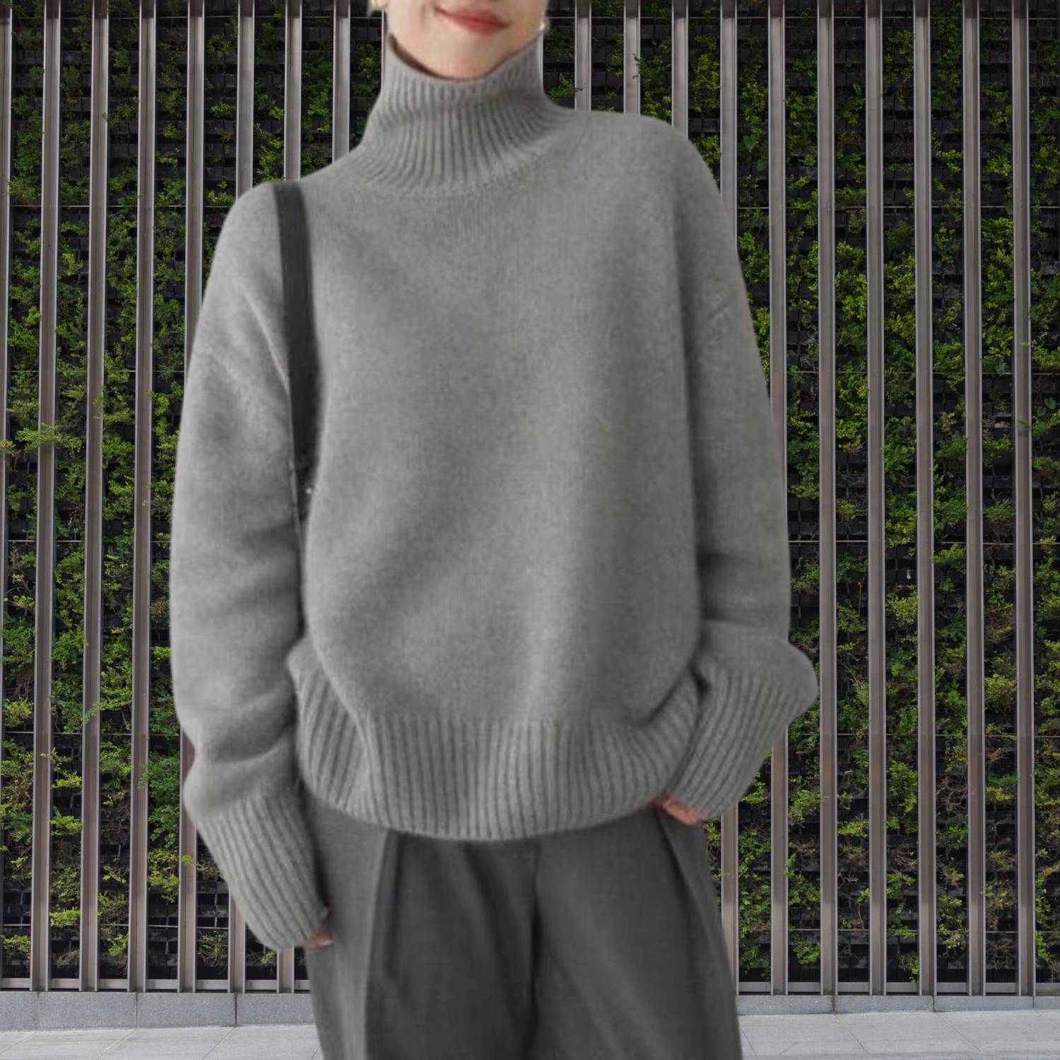 Kvinnors Lösa Turtleneck Tröja