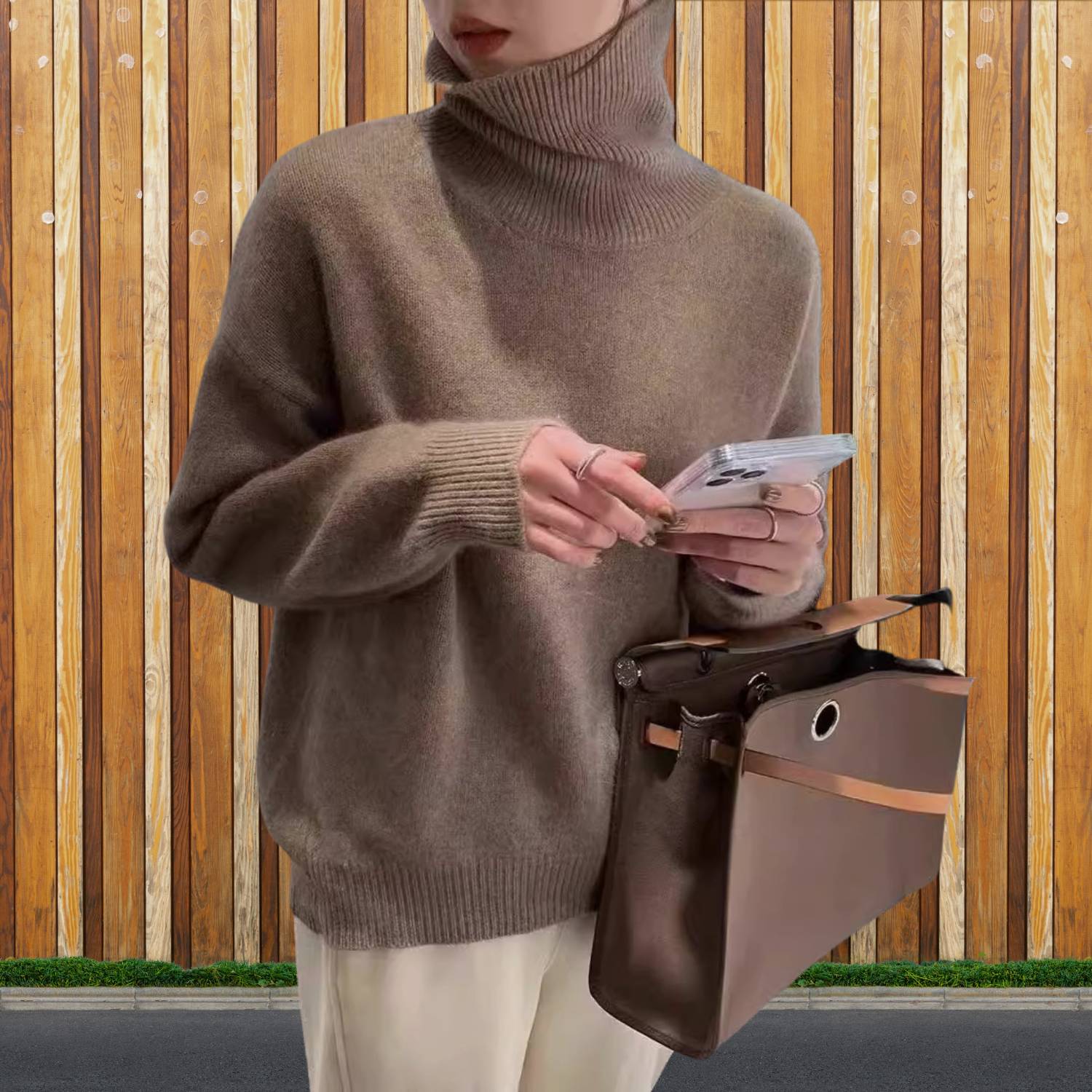 Kvinnors Lösa Turtleneck Tröja