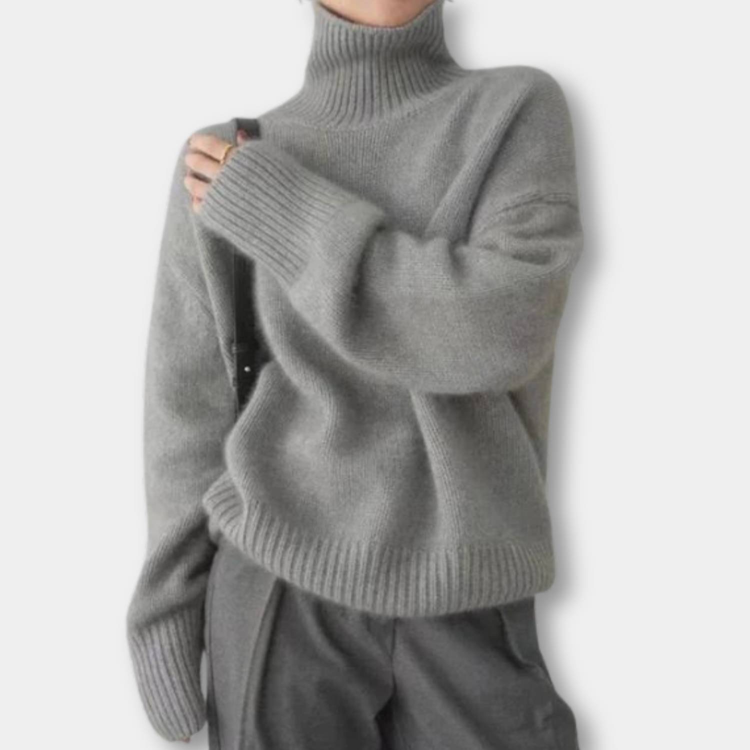 Kvinnors Lösa Turtleneck Tröja